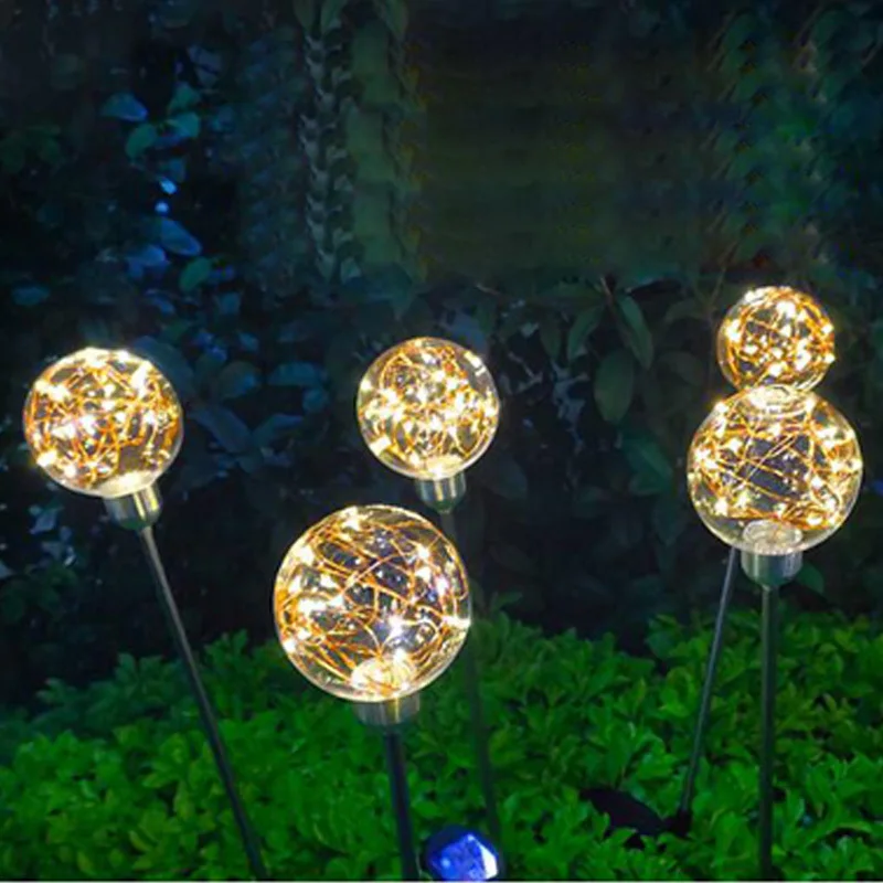 Emissor de Luz Solar do Gramado Plugue à Prova Decoração da Lâmpada de Jardim Luz do Jardim ao ar Diodo Solar Bola Água Livre Paisagem Luz Conveniente d' 2 Solar Bola Plugue À Prova D' Água