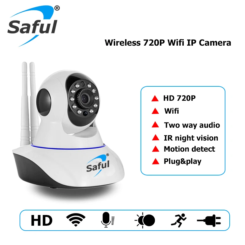Saful HD 720P IP камера беспроводная Wifi ночного видения P2P сетевая CCTV Аудио запись
