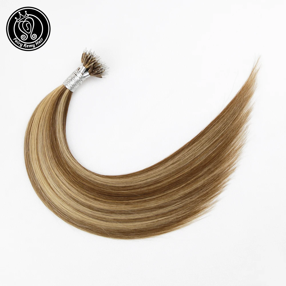 Сказочные волосы remy 1"-22" микро бусина нано кольца Remy человеческие волосы фортепиано цвет#6/16 нано наконечник наращивание волос 40 г в упаковке 0,8 г/