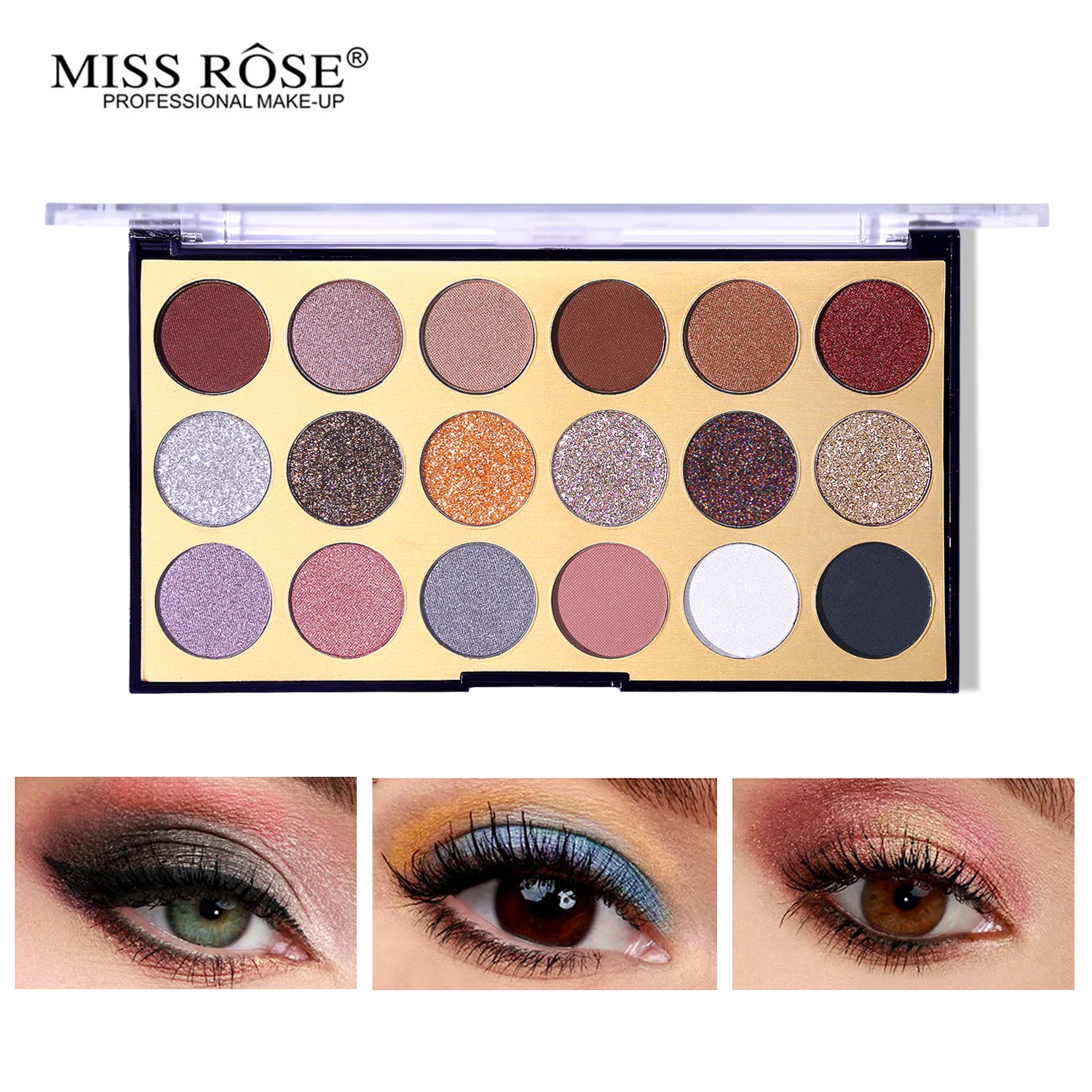 MISS ROSE 18 видов цветов мерцающие матовые тени для век блестящая пудра палитра