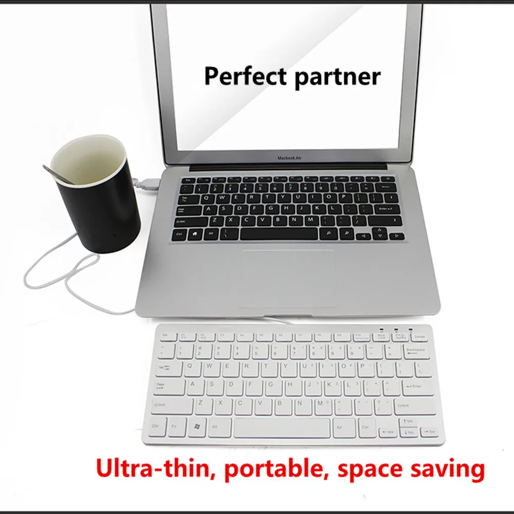  Wired Slim Computer Keyboard 78 Keys Ultra Thin USB Mechanical Keypad Aluminum Alloy USB Gaming Key