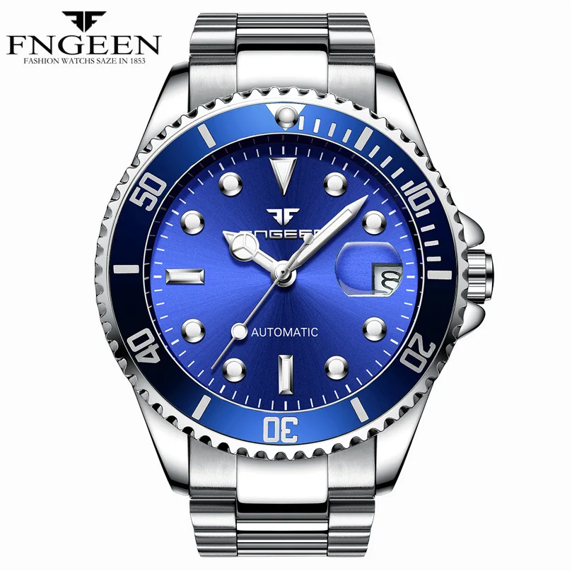 

Mechanical Men's Watch Luxury Brand Waterproof Automatic Wristwatch Full Steel Strap Date Calendar Fashion Bussiness Male Clock