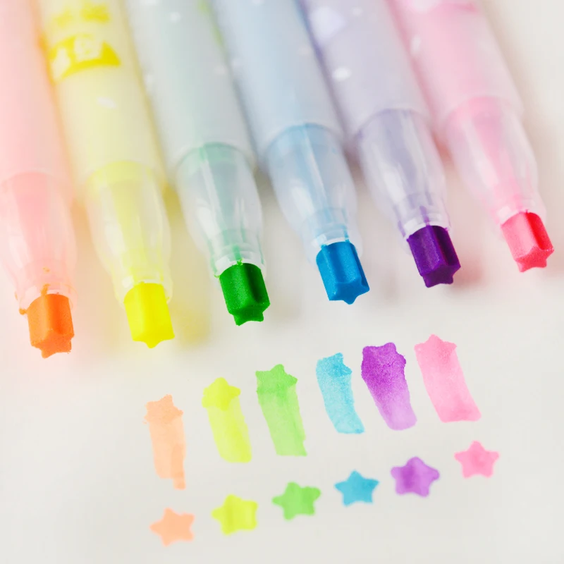 

Photos Decor Props Star Oblique Colorful Gel Highlighter Pens for DIY Black Cards Photo Album Stickers for School and Office