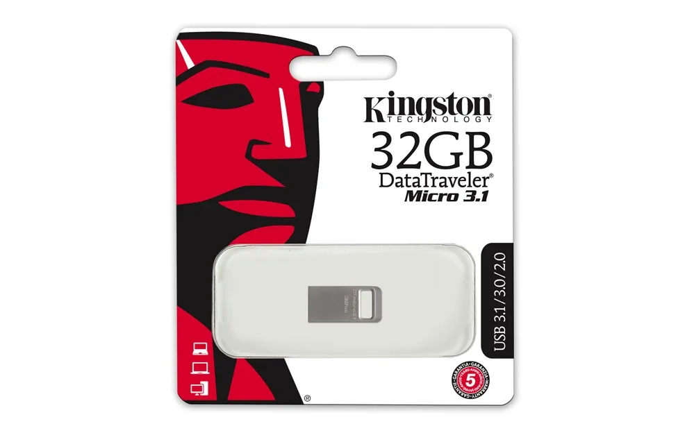 Kingston technology DataTraveler Micro 3 1 32 ГБ 0 (3 Gen 1) разъем usb type A монолитный металлический|USB