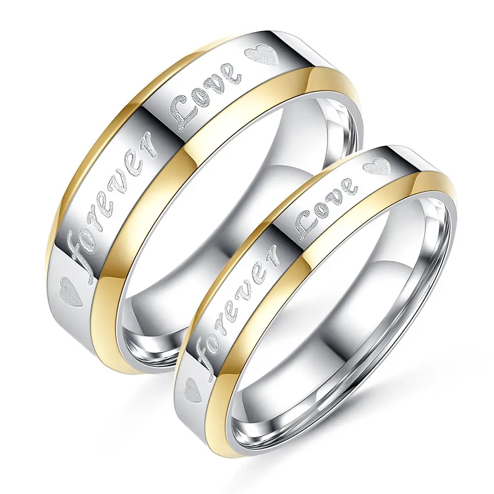 

Beiver Forever Love Couple Rings for Lover High Quality Stainless Steel Rings Valentine's Day Gifts