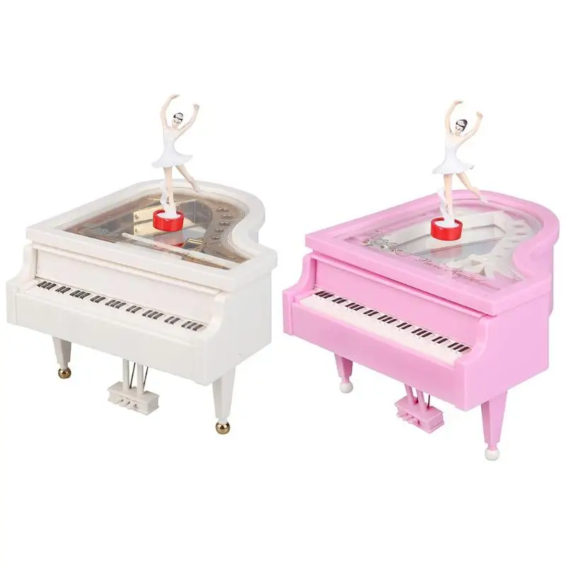 

Hand Crank Musical Boxes Romantic Classic Piano Model Dancing Ballerina Music Box Birthday Wedding Gift Home Decoration