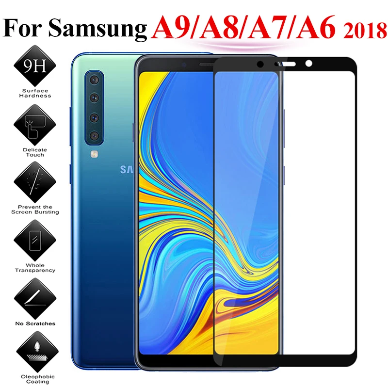 

Protective glass on for Samsung galaxy a9 a8 a7 a6 plus 2018 tempered glas a9200 a750 a 9 8 6 9a 8a samsun safety verre armor 9h