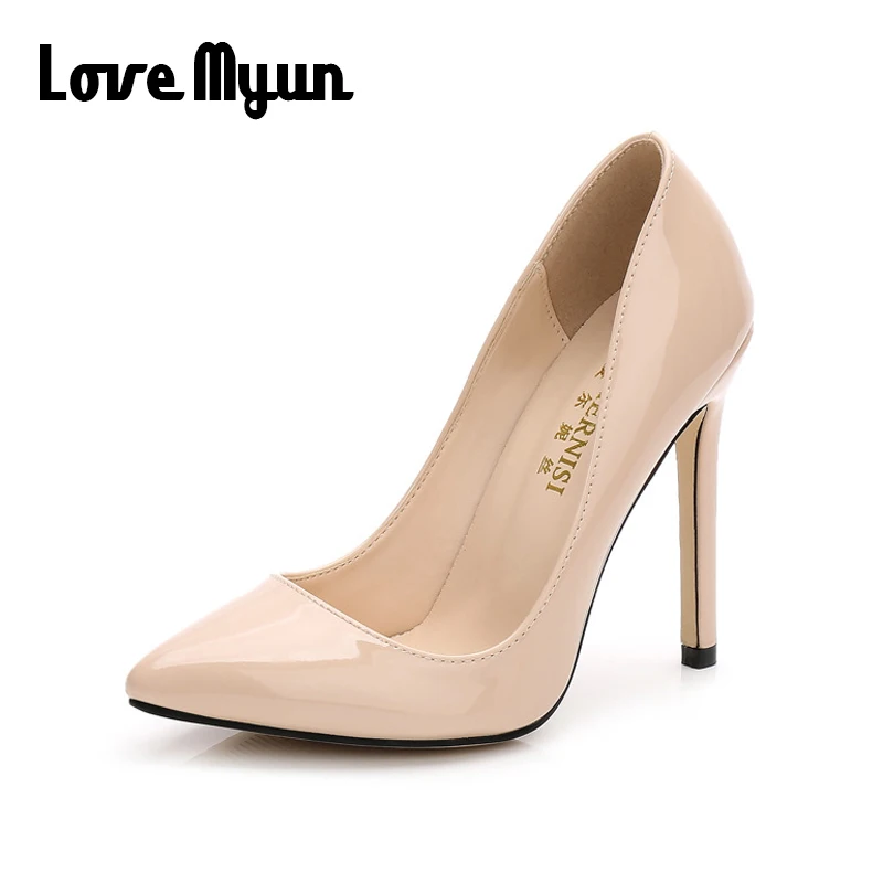 2019 Spring Autumn Fashion Luxury Wedding OL Party Shoes Women Pumps Sexy Comfortable High Heels Shoes 11cm Big size 46 B11-44