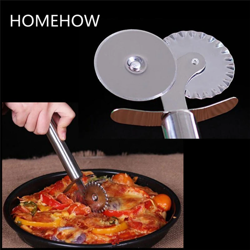 1PC/Lot Double Wheel Pizza Tools Stainless Steel Metal Pizza Cutter