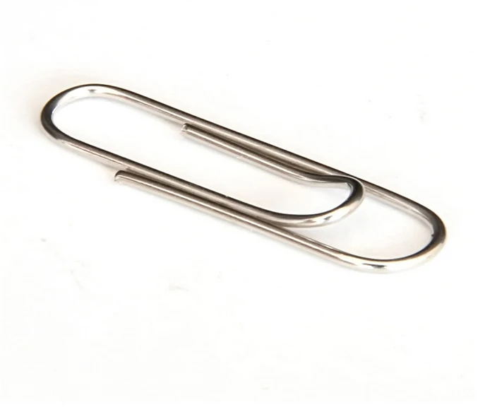 1 Set 80Pcs New Office Plain Steel Paper Clips 29mm Paperclips Metal Silver s1