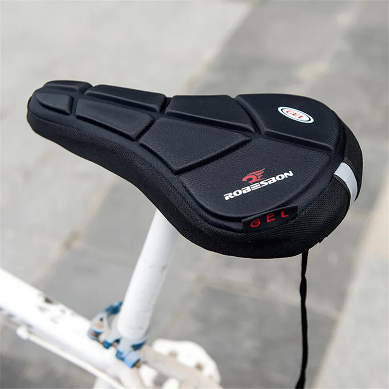 Велосипедное Силиконовое седло, мягкая широкая уплотненная 3D силиконовая подушка для горного велосипеда, сиденье для горного велосипеда, велосипедная Подушка черного цвета - Цвет: black