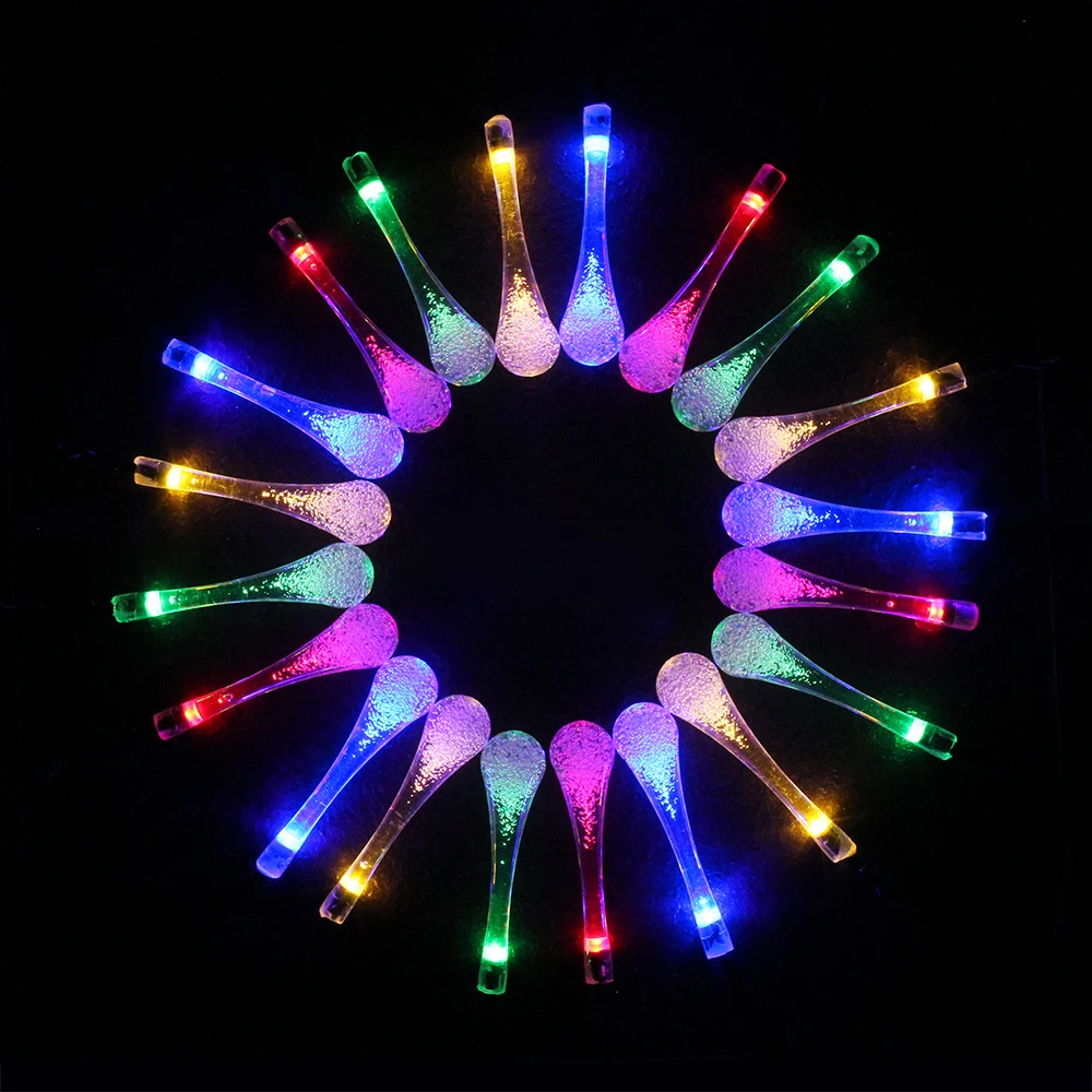 

Solar Lamps Water Droplets Type Waterproof 6m String lights Christmas outdoor fairy Lights For Wedding Party garden Decortion