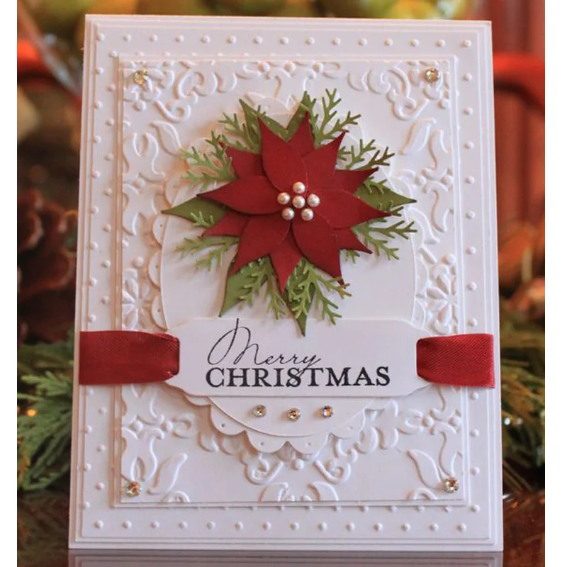 

Grass Metal Cutting Dies Cut for Scrapbooking Album Embossing Stencils Template Christmas Leaves