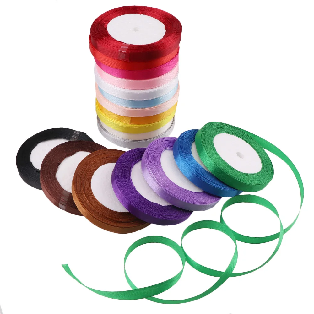 10mm Single Face Silk Satin Ribbon Cheap Decorative Gift Wrap Wedding