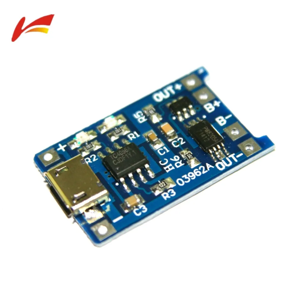 

1PCS 5V 1A Micro USB 18650 Lithium Battery Charging Board Charger Module+Protection Dual Functions TP4056