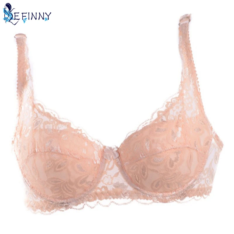 New Lace Bra Female Lingerie Deep V Sexy Big Size Bra Plus Size Underwear Women Padded Brassiere push up bra 3/4 Cup 32 34-44 