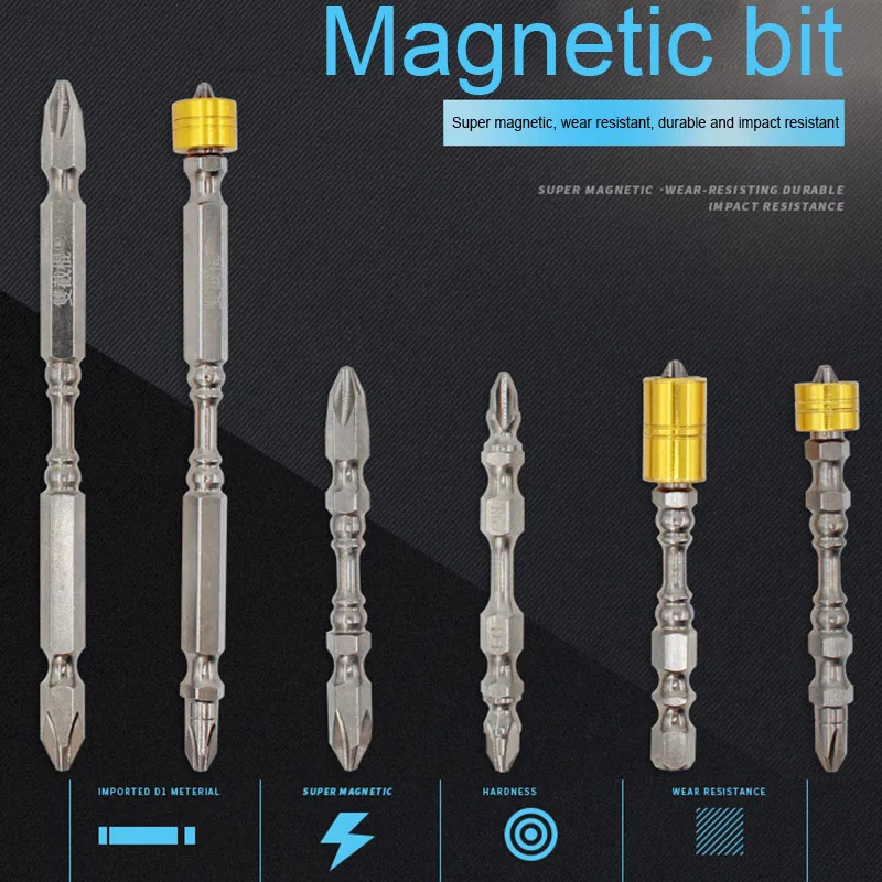 

Strong Magnetic Driver Drill Bit Set Double Head Durable for Electronic Screwdriver CLH@8