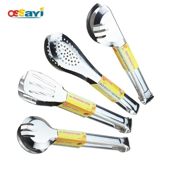 

Ossayi 4Pcs/set Stainless Steel BBQ Tongs Picnic Kitchen Food Bread Clip Clamp Cooking Serving Utensil Barbecue Tongs BBQ Tools