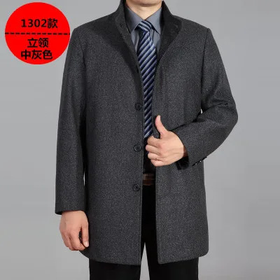 Мужской на осень-зиму шерсть верхняя одежда шерстяное пальто большие размеры утолщение средней длины плюс бархат пальто Abrigo де Лана Casaco de la - Цвет: Style7
