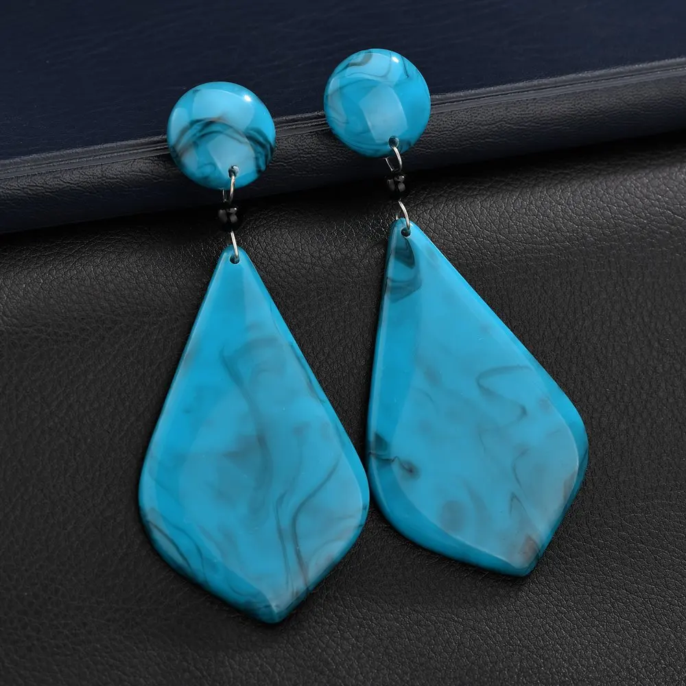 Модные серьги капельки белый цвет красный черный кварц Синий Howlite камень
