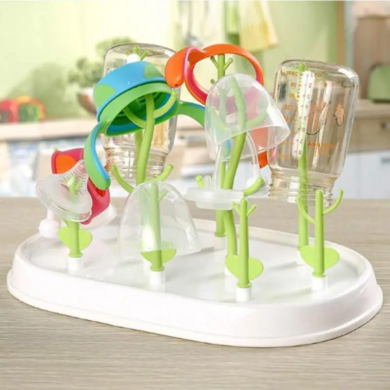 

Baby Milk Bottle Drying Rack Feeding Cup Pacifier Holder Tree Shape Stand Chassis Multifunctional Bracke Dust Cover 32X22.5CM