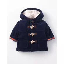 2016 new boys cotton clothing blue boy jacket jacket autumn and winter horns buckle cotton clothing