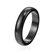 Toptan seramik takı geniş 4mm ve 6mm en kaliteli güzel siyah beyaz pürüzsüz radyan seramik halka kadınlar kız için anillo
