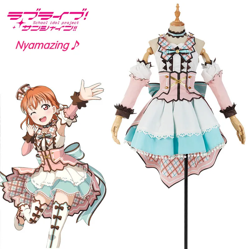 Аниме! Lovelive Aqours Takami Chika Kurosawa Dia Matsuura Kanan Kunikida Hanamaru белая униформа на День святого