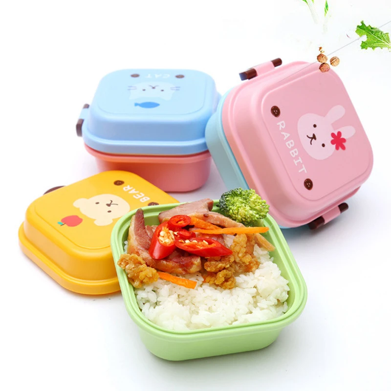

Cartoon Lunch Bento Box 2 Layers Plastic Can Children Kids Child Microwave Thermal Insulation Keep Warm Container Dinnerware