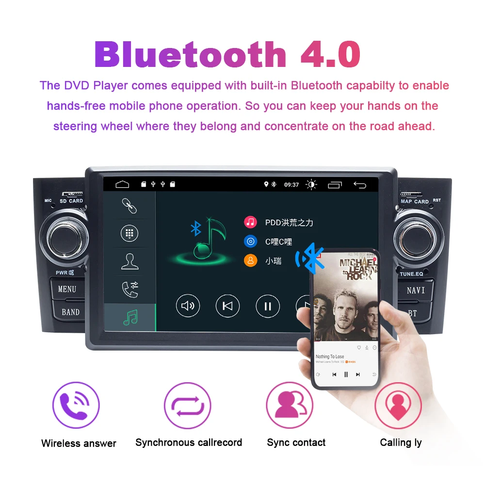 Excellent 2 Din Android 9.0 Car Radio DVD Player For Fiat/Grande/Punto/Linea 2007-2012 GPS Navi Touch screen Multimedia TPMS WIFI 2+32GB 5