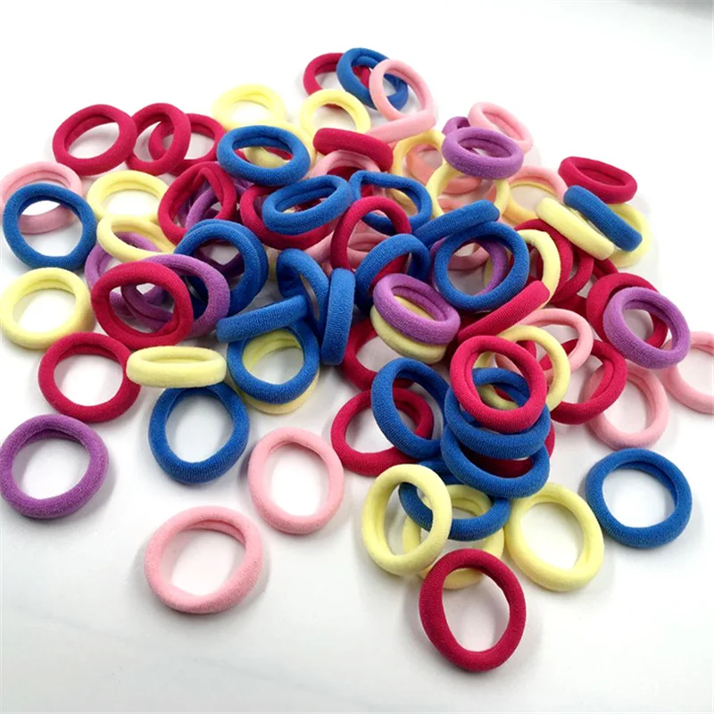 

100Pcs/Lot Korean Hair Accessories Elastic Hair Bands Simple Scrunchy Pet Mini Rubber Band Ribbon Headdress Hair Bands for Girls