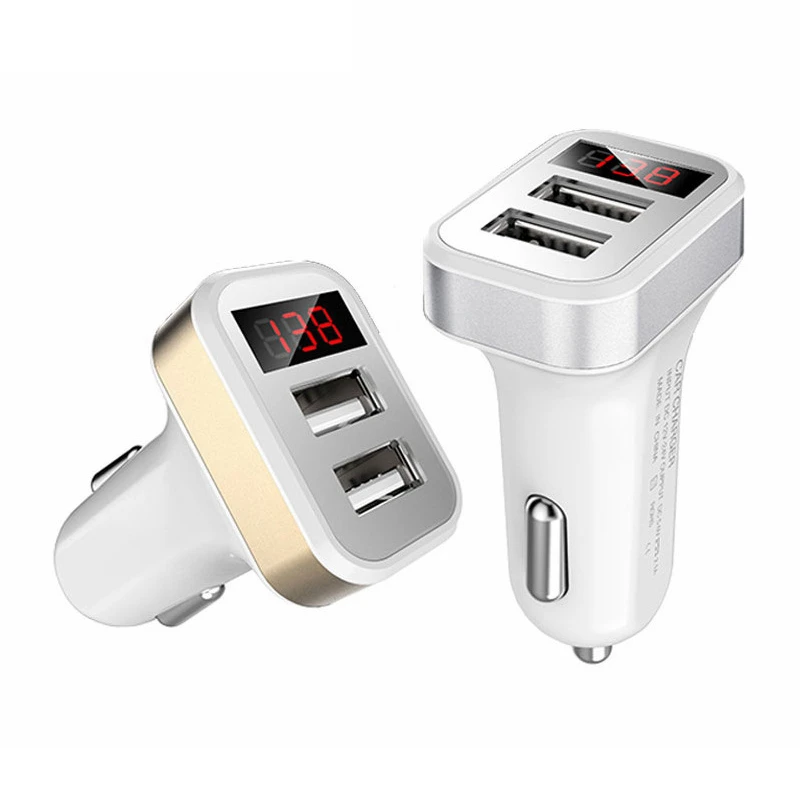 Dual Usb Car Charger Cigarette Lighter Voltage Meter For Apple Iphone Ipad Samsung Galaxy Lg Google Nexus Usb Charging Devices Car Chargers Aliexpress