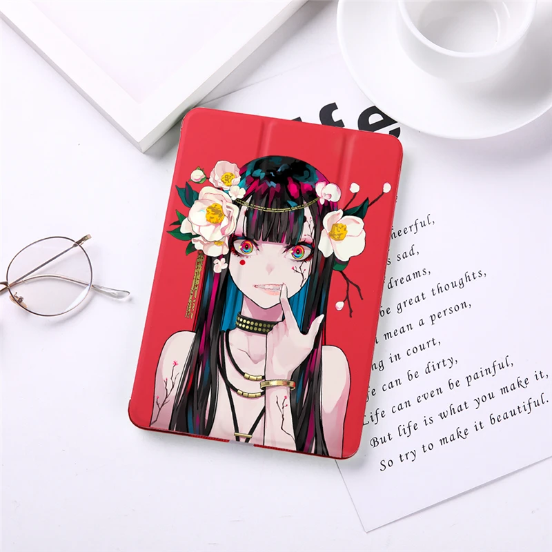 

Girl Print Leather Case For iPad 2017/2018 9.7" PU Leather Stand Cover Hard PC Back Case For iPad 2 3 4 auto sleep & wake up