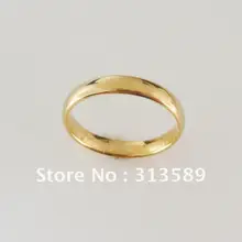 Foromance/-ouro amarelo sobreposição gp plain 3mm anel de noivado banda de casamento sz choosable/ótimo presente/