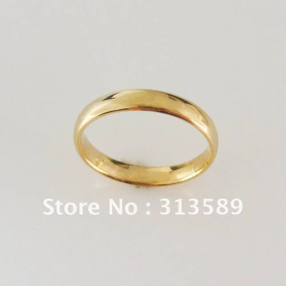 Foromance Yellow Gold Overlay Gp Plain 3mm Wedding Band Engagement