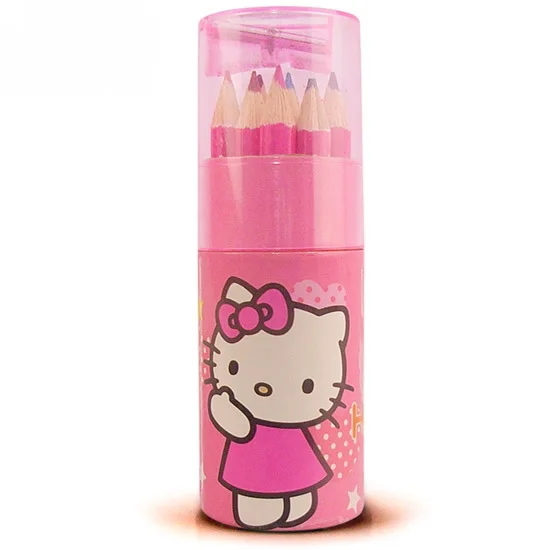 Free shipping 12 sets/lot 2015 Hot Hello Kitty Colored Pencil 12 colors