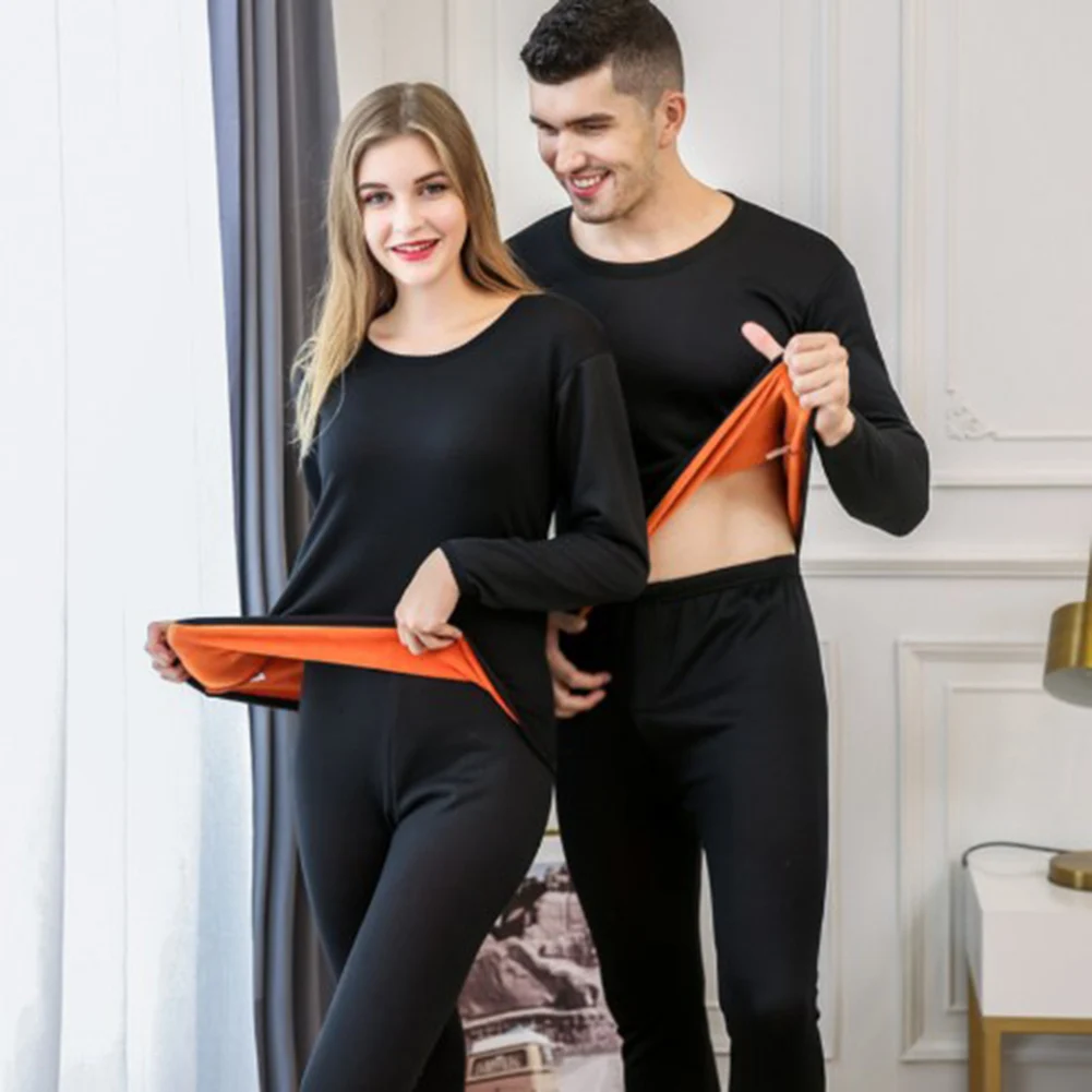 

2019 Men Winter Long Underwear Sets Warm Velvet Thick Inner Wear Thermal Underwear Size Plus New Hot Sale Long Johns Pajama Set