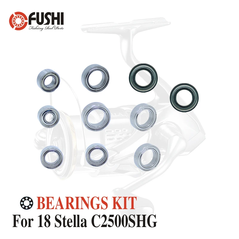 Fishing Reel Stainless Steel Ball Bearings Kit For Shimano 18 Stella C2500SHG / 03800 Spinning