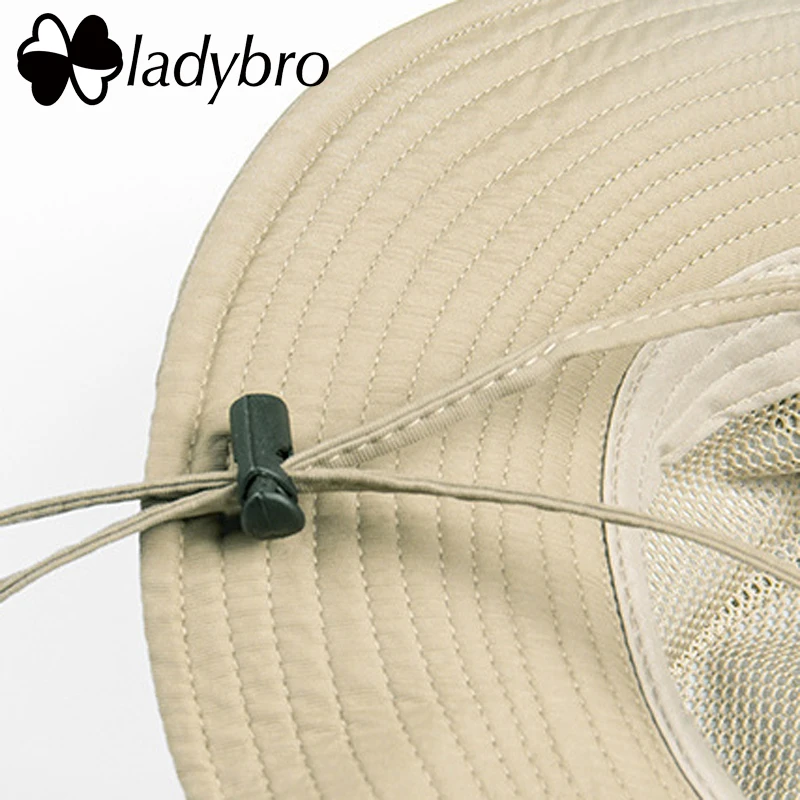 Ladybro Панама летняя мужская рыболовная шляпа дышащая широкая с защитой от