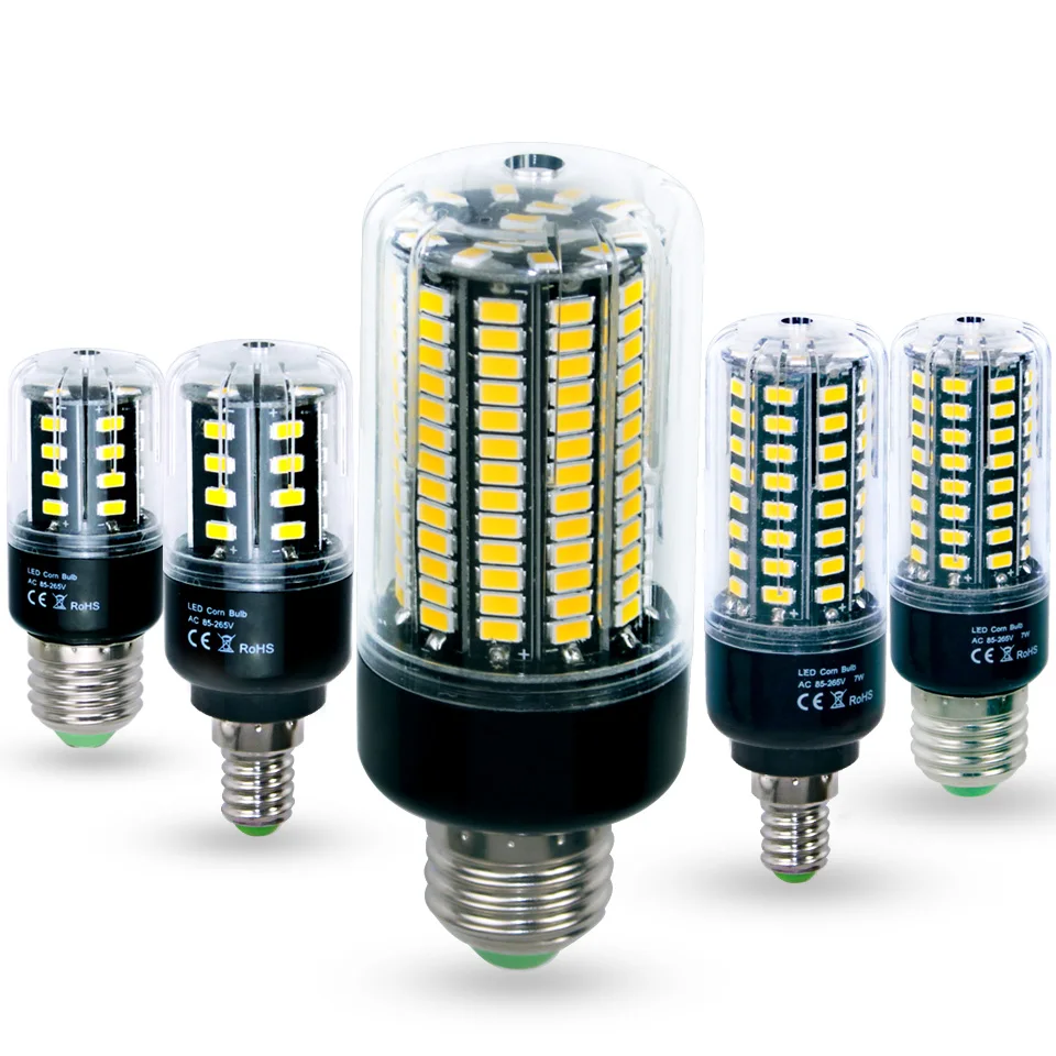 E27 светодиодные кукурузные лампы SMD5736 AC85 265V для дома E14 Led 28 40 72 108 132 156 Светодиодные