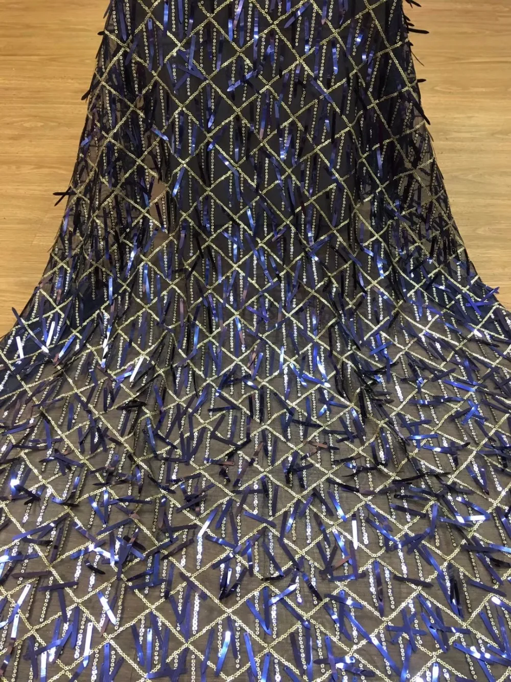 

African Lace Fabric 3D Blink Sequins High Quality French Tulle Lace Fabric Nigerian Net Lace For Wedding Dress
