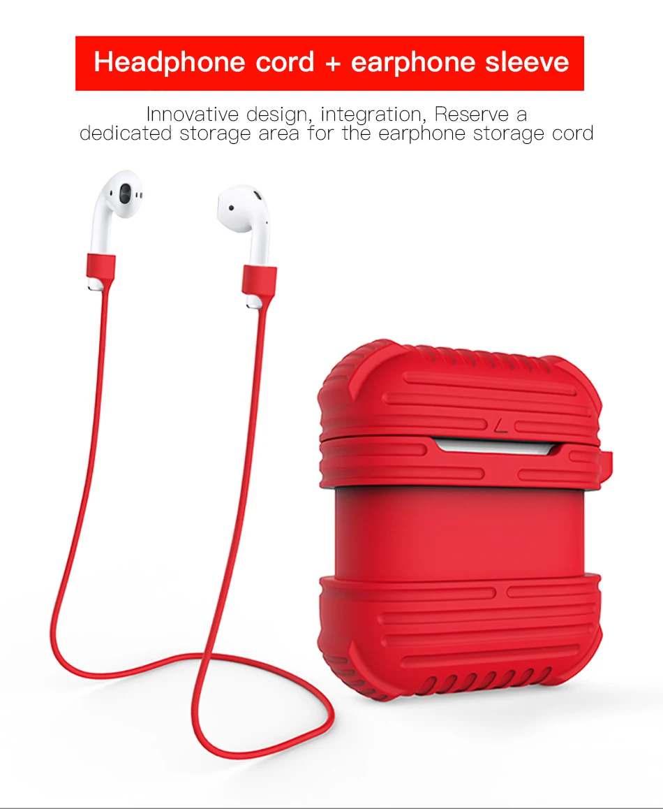 !ACCEZZ For AirPod Earphone Case Protective Skin Cover Bag 2 in 1 Set For Apple Airpods Bluetooth Wireless Headphone Charger Box (2)