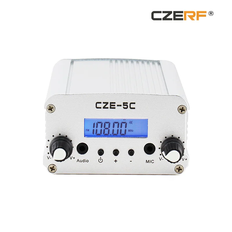 CZE-5C 1 Вт/5 Вт серебристый цвет PLL стерео вещания беспроводной fm-передатчик наборы