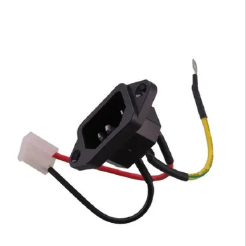 

10pcs AC power With wire and fuse Three hole type socket Case power computer host Adapter socket Socket with power cord adapter