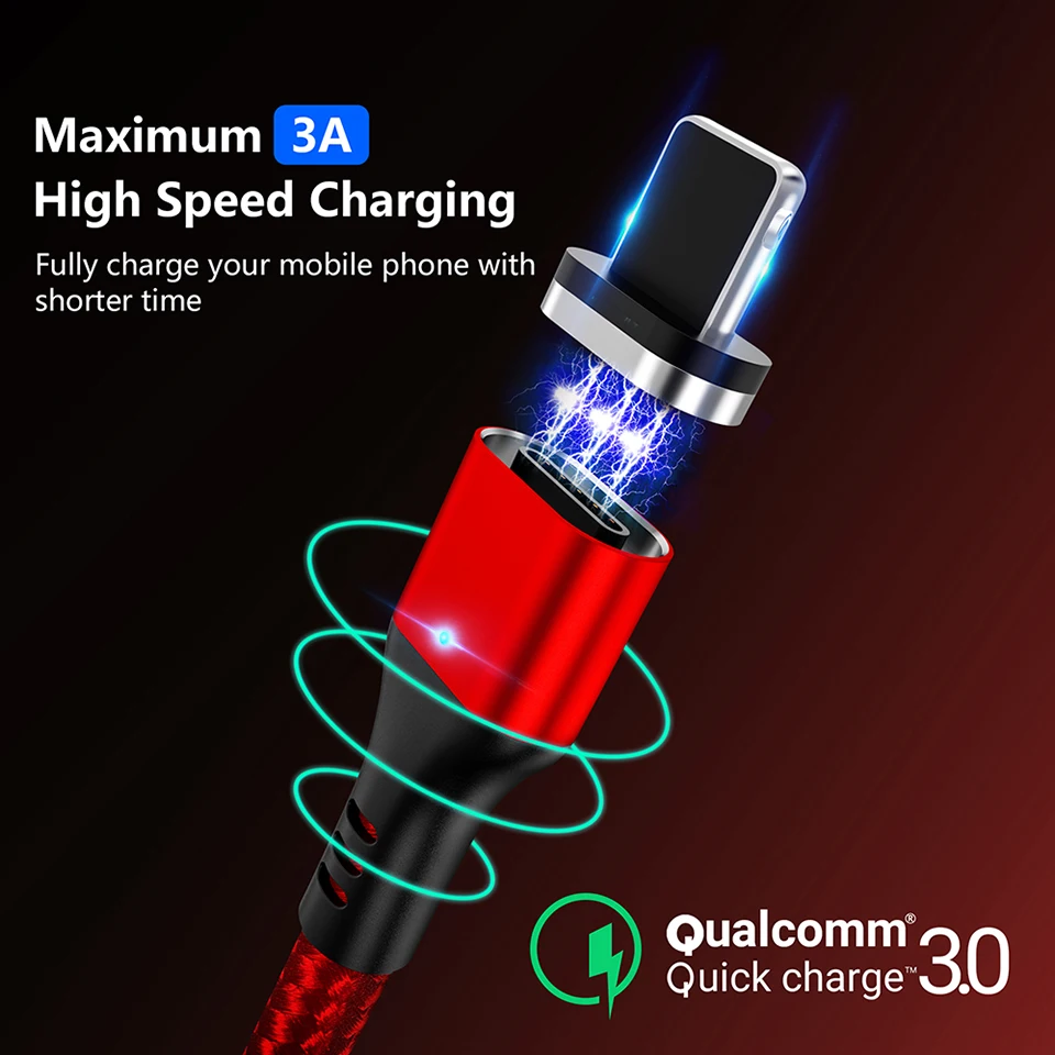 MANTIS Quick Charge 3.0 Magnetic Cable USB C Type C Cable For Samsung Huawei Xiaomi OnePlus Fast Charging Andriod Phone Cables 2