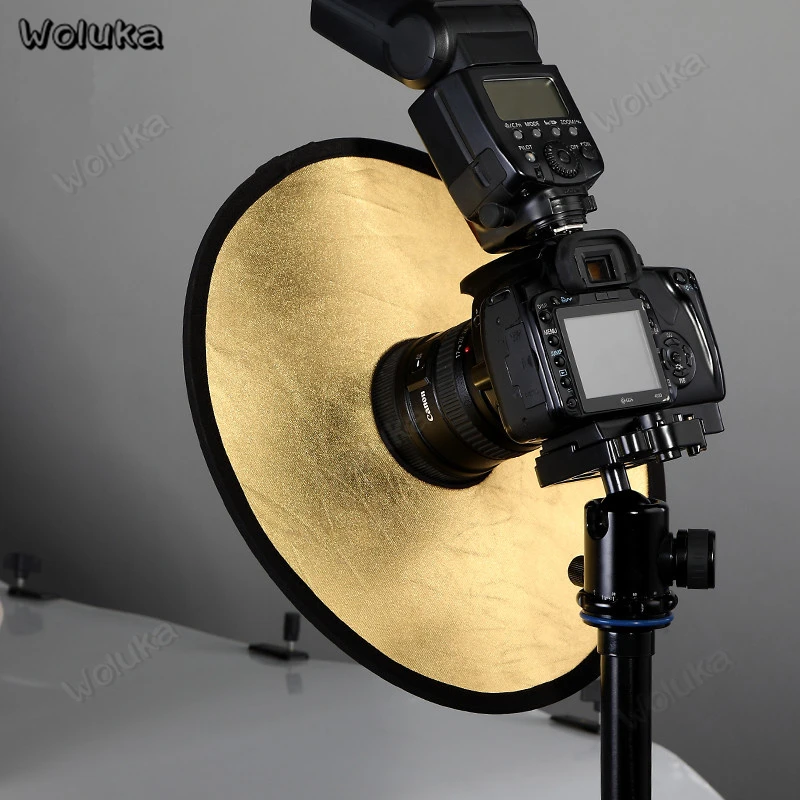 

30cm Mini Hollow Type 2-in-1 Gold Silver Reflector Foldable Soft Plate with bag For DSLR Camera Lens Reflector round CD50 T10