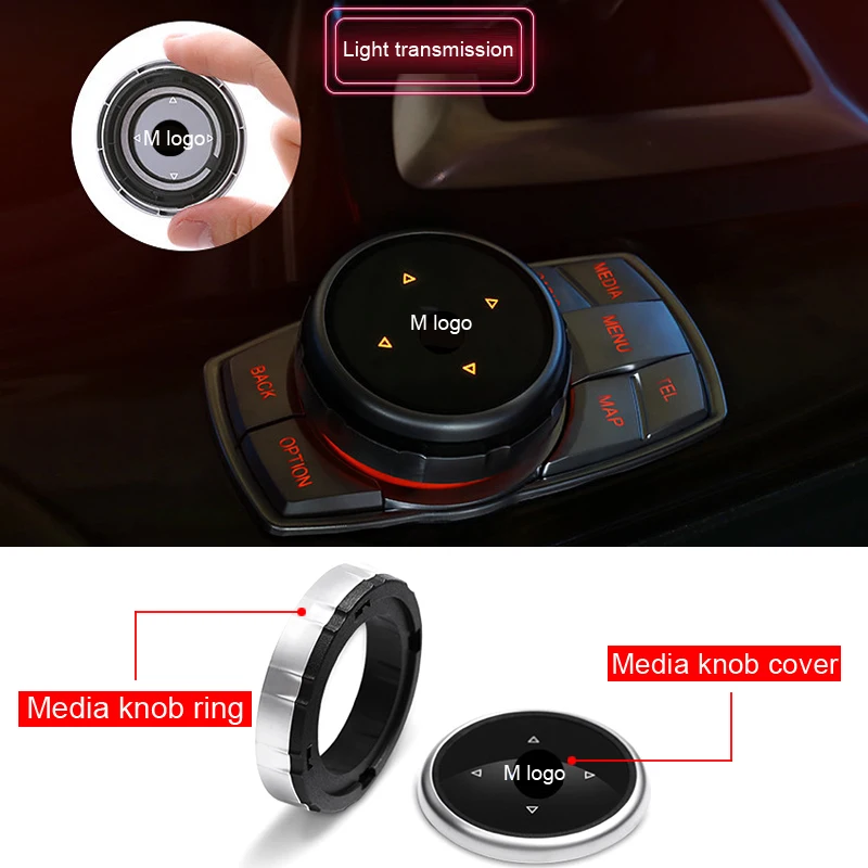 

Car Multimedia Buttons Cover M Emblem Sticker For BMW X1 X3 X4 X5 X6 E70 E71 E82 E84 E90 E91 F10 F11 F15 F16 F25 F26 Accessories
