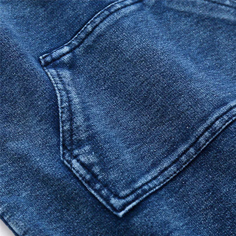 Newborn Infant Baby Girls Boys Summer Denim Solid Romper Jumpsuit Outfits (14)