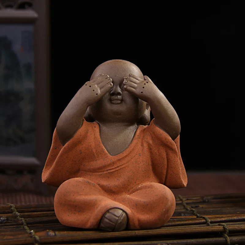 Керамика с фиолетовым песком керамика Будда чай домашнее украшение Zen monk Декор
