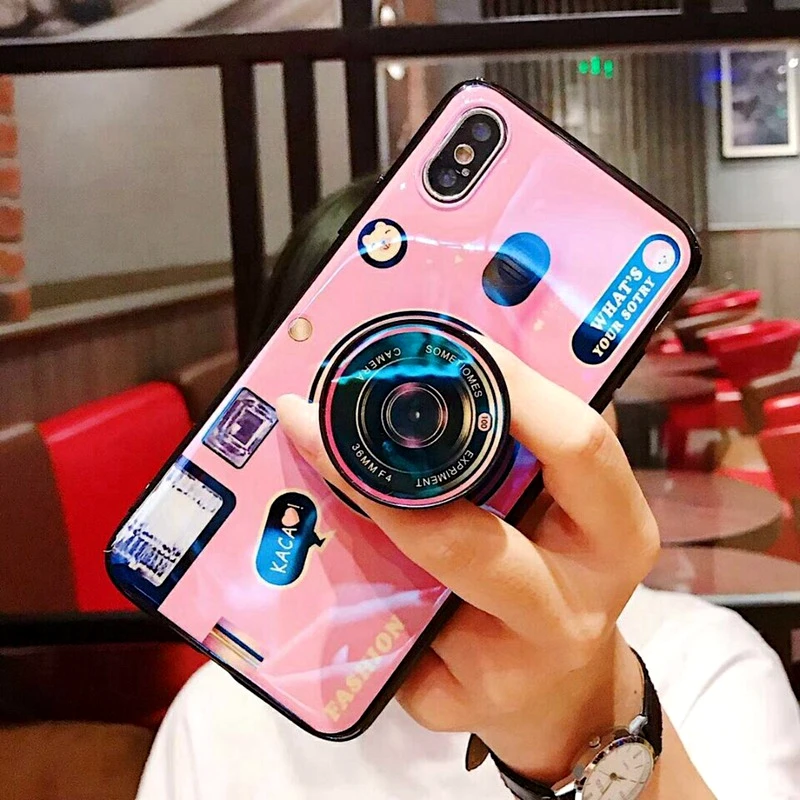 

For Samsung Galaxy J2 Prime case Camera pattern soft Silicone Cute Camera For Galaxy J2 Prime Cover Hidden Stand Holder Shell